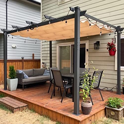 Pérgola retráctil para jardín 10x13 pies