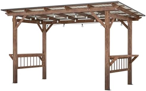 Cenador de madera con mostrador