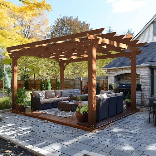 Pérgola de cedro para barbacoas