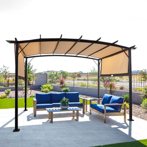 Pérgola arqueada de acero 9x12 pies