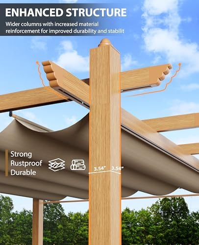Pérgola retráctil moderna 10x10 pies