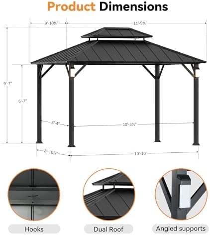 Gazebo permanente con luces LED