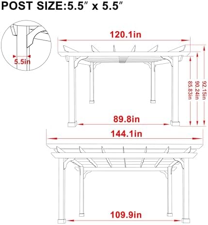 Pérgola de cedro para barbacoas