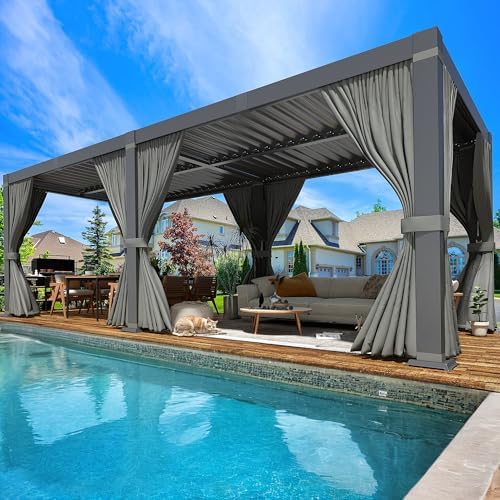 Pérgola de aluminio con techo ajustable
