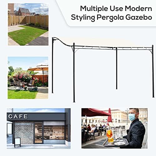 Pérgola de acero blanca 10x13 pies