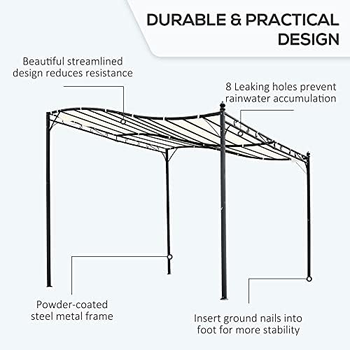 Pérgola de acero crema 10x10 pies