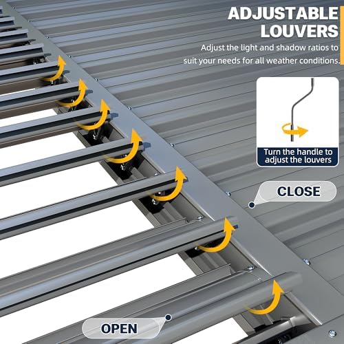 Pérgola de aluminio con techo ajustable