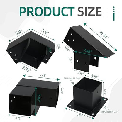 Soportes inclinados para pérgola