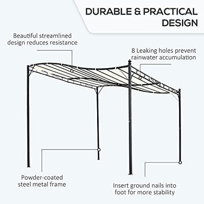 Pérgola de acero crema 10x10 pies