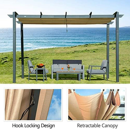 Pérgola retráctil de aluminio 10x13 pies