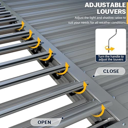 Pérgola de aluminio con techo ajustable